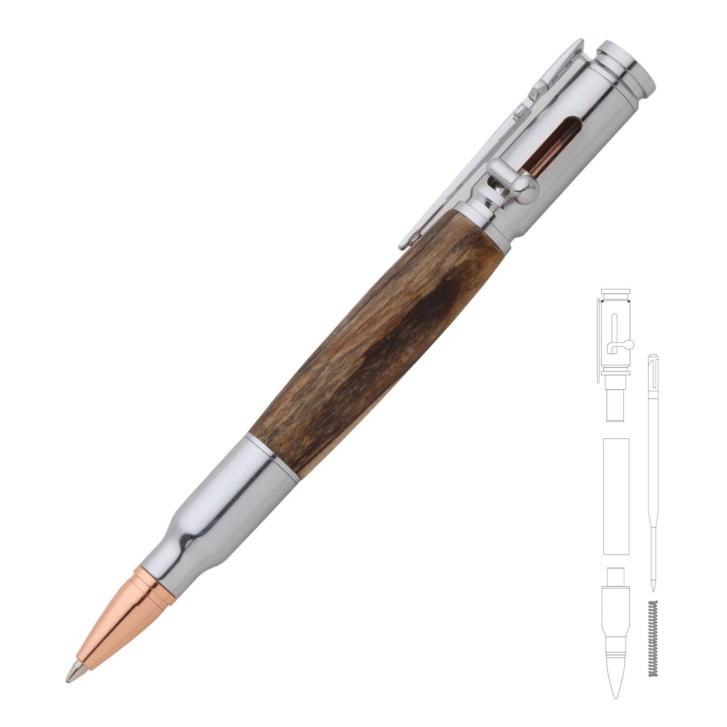 30 Caliber Bolt Action Bullet Cartridge Pen