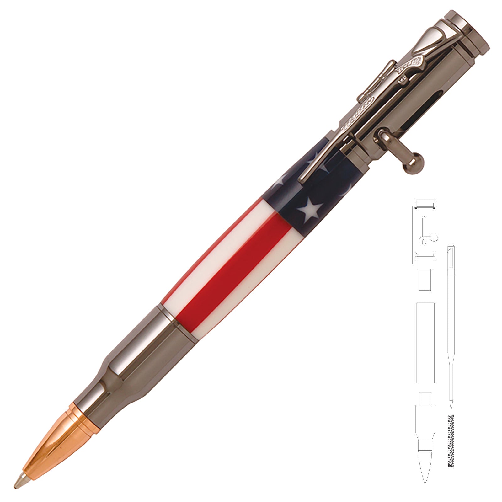 30 Caliber Bolt Action Bullet Cartridge Pen