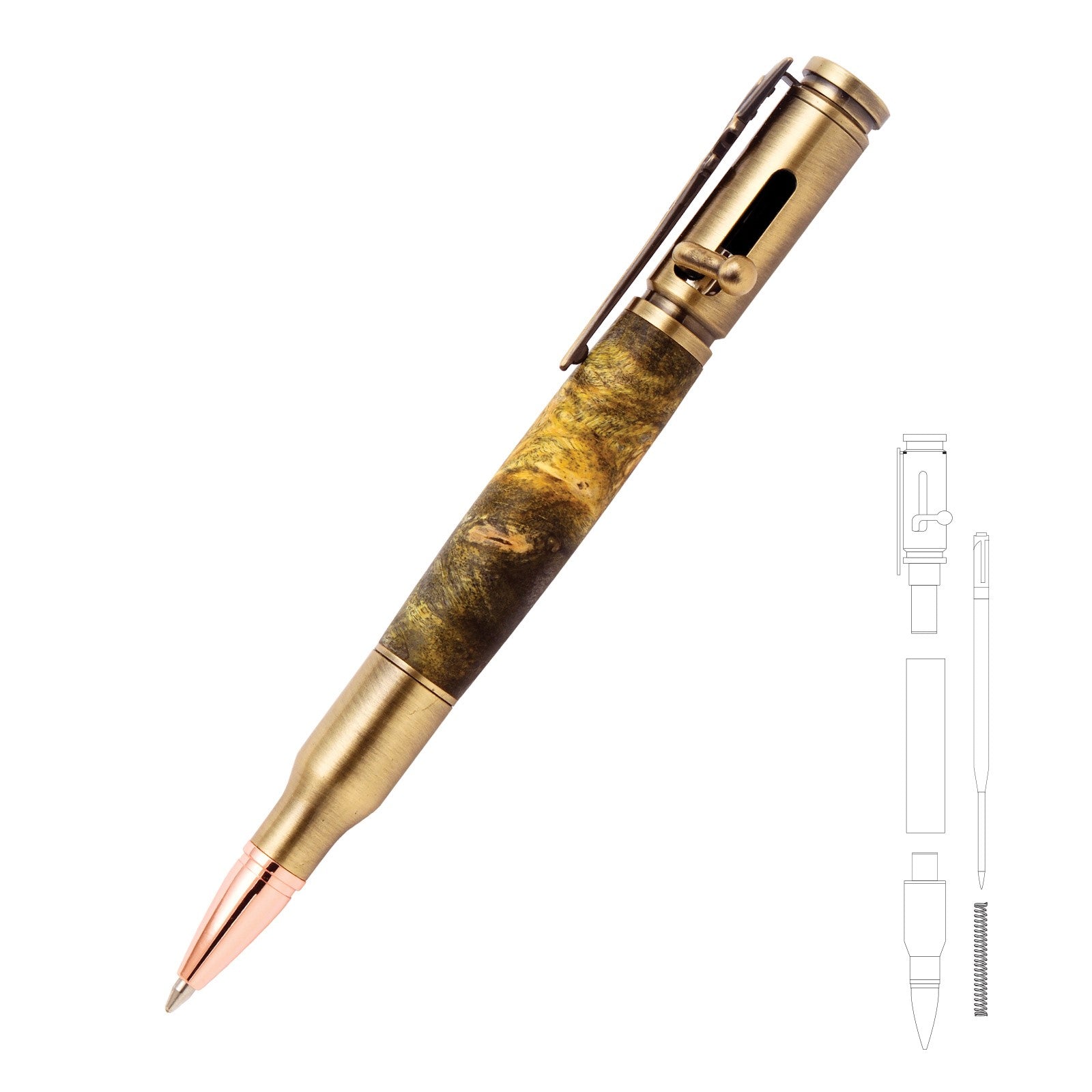 30 Caliber Bolt Action Bullet Cartridge Pen