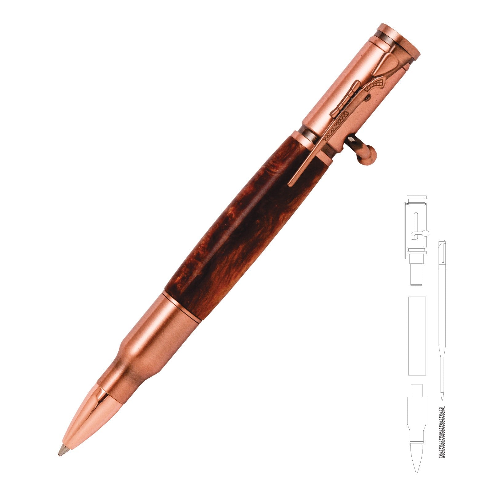 30 Caliber Bolt Action Bullet Cartridge Pen